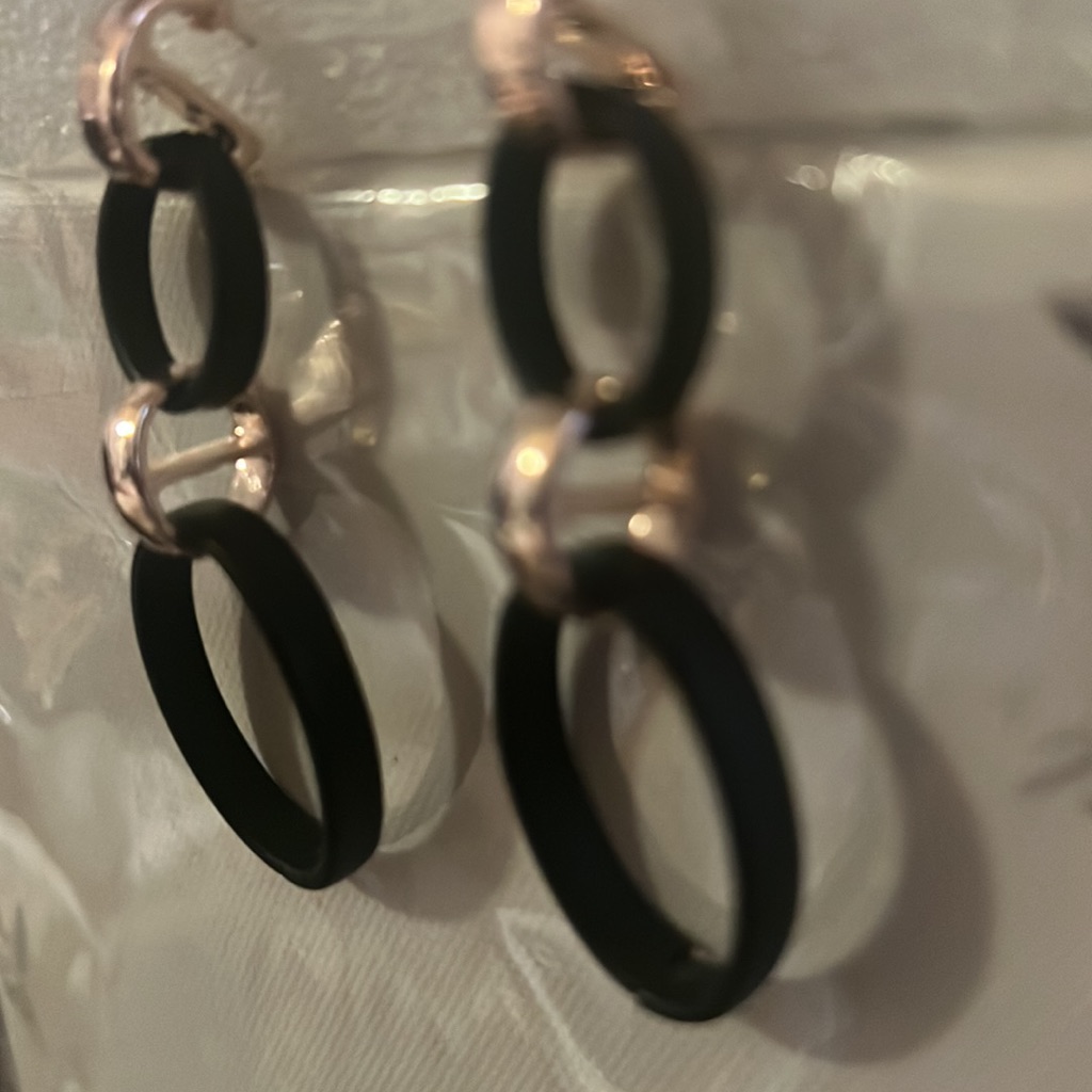Black And Rose Gold Earrings